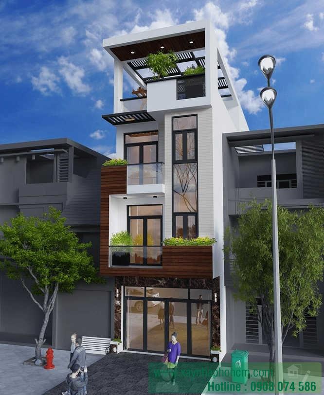nhà 20m2 xây 4 tầng Nhà 20m2 xây 4 tầng với thiết kế hiện đại